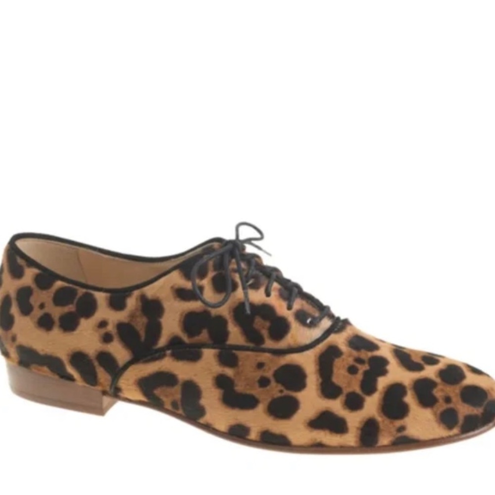 J.Crew Leopard Oxfords Calf hair in Sz 9.5